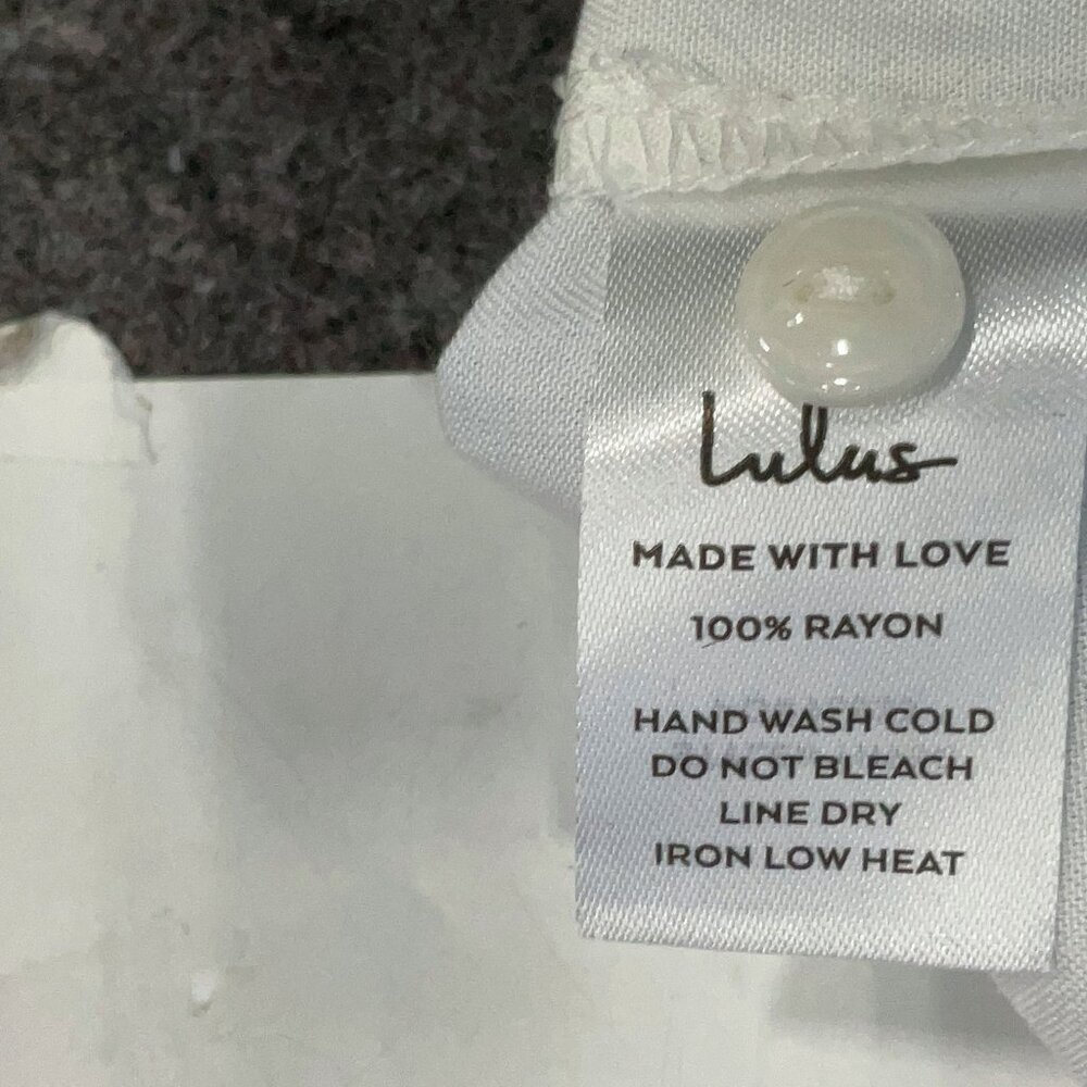 Lulus Ivory Rayon Button-Down Blouse – Size S - Picture 6 of 6